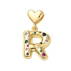 Rack Plating Brass Micro Pave Clear Cubic Zirconia Perdants KK-C067-12G-R-1