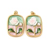 304 Stainless Steel Enamel Pendants STAS-U061-45G-1