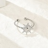 Sun 304 Stainless Steel Open Cuff Rings for Women LS-RJEW-G338-13P-1