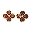 304 Stainless Steel and Resin Pendants STAS-T068-106B-G-1