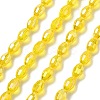 Transparent Electroplate Glass Beads Strands EGLA-A037-T6x8mm-B07-1
