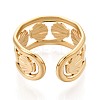Ion Plating(IP) 304 Stainless Steel Cuff Rings for Women RJEW-N052-06G-3