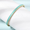 304 Stainless Steel Enamel Hinged Cuff Bangles for Women SA-CBAC920-15G-01A-3