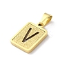 304 Stainless Steel Alphabet Pendants STAS-S152-01G-V-2
