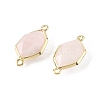 Natural Rose Quartz Faceted Connector Charms G-H323-05G-04-2
