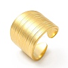 Ion Plating(IP) 304 Stainless Steel Textured Wide Open Cuff Ring for Women RJEW-E070-01G-1