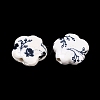 Floral Printed Porcelain Beads PORC-Q166-1-4