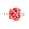 Glass Beaded Round Sphere Links PALLOY-MZ00874-05-1