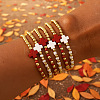 6Pcs Brass Round Beads Stretch Bracelets TI2646-1-1