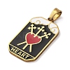 Ion Plating(IP) 304 Stainless Steel Enamel Pendants STAS-Q003-01G-020-3
