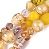 Handmade Foil Glass with Gold Sand Lampwork Beads Strands FOIL-Q002-08G-1
