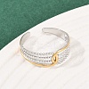 304 Stainless Steel Double Color Cuff Rings RJEW-S635-01GP-07-3