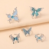 5Pcs 5 Styles Alloy Rhinestone Cuff Rings PW-WG077C5-01-2