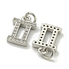 Rack Plating Brass Micro Pave Cubic Zirconia Pendants KK-K386-02E-P-2