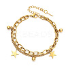 201 Stainless Steel Cable & Curb Chain Double Layeys Bracelets FS-WG1EEED-03-1