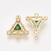 Brass Cubic Zirconia Links KK-T038-552B-NF-2