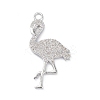 Rack Plating Brass Micro Pave Clear Cubic Zirconia Bird Pendants KK-L155-67P-1