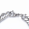 Men's 304 Stainless Steel Diamond Cut Cuban Link Chain Bracelets X-BJEW-L673-002C-P-3