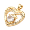 Brass Micro Pave Cubic Zirconia Pendants KK-CBA0009-10G-B-2