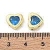 Valentine's Day Brass Pave Cornflower Blue Glass Beads KK-A300-06G-3