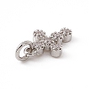 Brass Micro Pave Clear Cubic Zirconia Charms ZIRC-F132-63P-3
