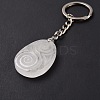 Natural Quartz Crystal Teardrop with Spiral Pendant Keychain KEYC-A031-02P-06-5