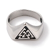 Viking 304 Stainless Steel Valknut Rings RJEW-U005-17F-AS-3