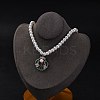 304 Stainless Steel Colorful Cubic Zirconia Shell Shape Pendant Necklaces STAS-Z114-22P-3