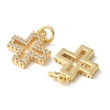Brass Micro Pave Clear Cubic Zirconia Pendants KK-Q031-35G-01-2