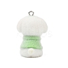 Animal Theme Flocky Opaque Resin Pendants RESI-H042-01P-02-3