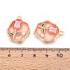 Rack Plating Alloy Enamel and ABS Imitation Pearl Pendants ENAM-T024-83A-G-3