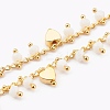 Brass Beaded Necklaces & Glass Pendant Necklaces Set NJEW-JN03335-02-7