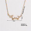Chic Minimalist Butterfly Brass Micro Pave Cubic Zirconia Pendant Necklaces LU0770-2-1