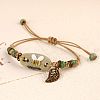 Adjustable Handmade Porcelain Flower Beads Braided Beads Bracelets WGFB2A7-08-1