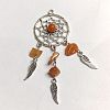Antique Silver Plated Alloy Big Pendants with Natural Red Aventurine Chips PALLOY-CJ00023-05-1