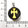Flat Round 201 Stainless Steel Acrylic Pendants STAS-U036-01P-08-3