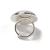Natural Howlite Round Adjustable Rings RJEW-K371-09S-17-4