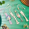 4Pcs 4 Colors Cotton Braided Holder Pendant Decorations HJEW-FH0001-85-4