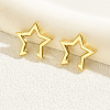 201 Stainless Steel Star Cuff Earrings VR3458-1