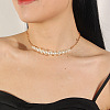 Alloy with ABS Plastic Pearl Round Beaded Necklaces & Stud Earrings Sets for Women WG13E8D-01-2