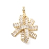 Brass Pave Clear Cubic Zirconia European Dangle Charms KK-H529-32G-1