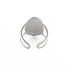 Non-Tarnish 304 Stainless Steel Oval Wide Open Cuff Ring for Women RJEW-S405-172P-2