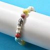 Porcelain Beads & Synthetic Howlite Beads Stretch Bracelets for Women BJEW-D307-02C-1
