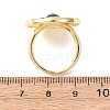 Brass Enamel Cuff Rings for Women RJEW-K264-05G-5