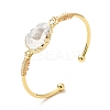 Dyed Natural Agate Irregular Druzy Nugget Open Cuff Bangle BJEW-C028-01G-5