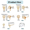 40Pcs 5 Styles Teardrop & Shell & Heart & Flat Round Alloy Stud Earrings Findings FIND-BC0004-92-2