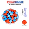 80Pcs 4 Style Round Silicone Focal Beads SIL-SZ0001-22L-2