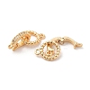 Brass Micro Pave Clear Cubic Zirconia Fold Over Clasps KK-F860-45G-2