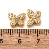 Brass Micro Pave Clear Cubic Zirconia Beads KK-Z112-46G-3