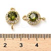 Brass Pave Cubic Zirconia Connector Charms KK-D093-09G-05-3